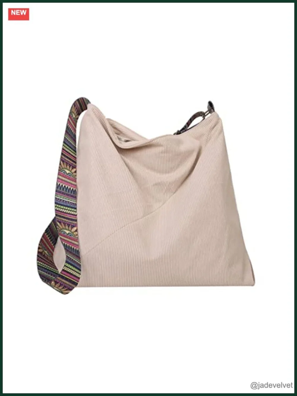 Corduroy Tote Bag Large Shoulder Hobo Boho Handbag Purse